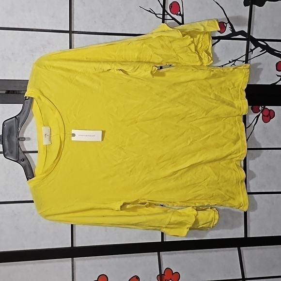 Anthropologie T.La Chelsea Ruffle Tee Yellow NWT - Picture 2 of 8